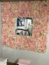 Flores rosas seda artificiales de 26 colores, decoración de pared para colgar en la pared, estera de flores romántica para decoración de fondo para bodas 2024 - compra barato