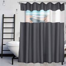 UFRIDAY-cortina de ducha impermeable con mosquitera, cortina de baño de Tela Gris Carbón, con ventana 2024 - compra barato