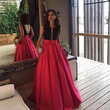 Open Back Fuchsia Long Prom Dresses Arabic Formal Dress Black Beaded Vestido De Gala 2020 Custom Special Occasion Evening Gowns 2024 - buy cheap