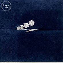 Aazuo anel 18k ouro branco e verdadeiro, diamante 0.30ct, formato de cobra, anel aberto para mulheres, presente da moda para aniversário, mulher 2024 - compre barato