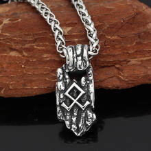 Amuleto vikingo nórdico de acero inoxidable, collar de runa con símbolo de odin, con bolsa de regalo valknut 2024 - compra barato