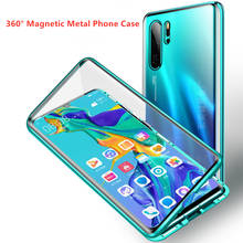 Magnetic Adsorption Metal Phone Case For Huawei P30pro 360Full Cover Protective Phone Case For Huawei  Tempered Glass Back cover 2024 - buy cheap