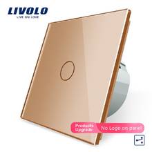 Livolo, стандарт ЕС, настенный выключатель с 2 режимами управления, панель из золотого хрустального стекла, настенный выключатель с сенсорным экраном, VL-C701S-13 2024 - купить недорого