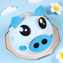 Porquinhos azuis para decoração de bolo, decoração de festa de aniversário para bebês meninos e meninas 2024 - compre barato