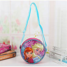 Disney-Bolsa de pañales de Frozen para niños, monedero de Elsa de dibujos animados, bolso de hombro para niña, paquete de regalo, bolsa de mensajero redonda 2024 - compra barato