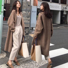 Winter Vintage Long Cardigan Sweater for Women Sweaters Female Long Sleeve Cardigans Casual Knitwear Pure Jumpers 2024 - buy cheap