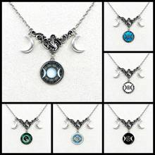 2019/ The new goddess triple moon symbolizes the crescent moon crystal pendant necklace, ladies moon pendant necklace jewelry. 2024 - buy cheap