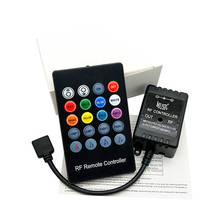 Mini controlador de led 24 teclas música som sensor controler luzes led ir rf remoto dimmer dc12v 24v para 3528 5050 rgb tira conduzida 2024 - compre barato