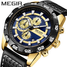 MEGIR 2096 Man Fashion Casual  Watches Manufacturer luminous Alloy Case Leather Band Watch For Man 2024 - buy cheap
