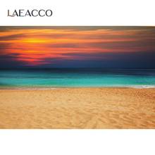 Laeacco Summer Tropical Sunset Glow Beach Sand Scenic Background For Photography Photographic Backdrop Photo Studio Photocall 2024 - buy cheap