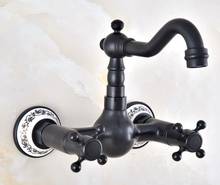 Black Oil Rubbed Bronze Bathroom Kitchen Sink Faucet Mixer Tap Swivel Spout Wall Mounted Two Handles mnf852 2024 - buy cheap