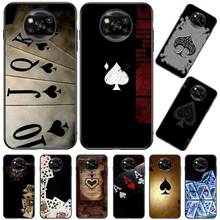 Case for Xiaomi Poco X3 NFC F2 M3 Black Shell Cover For Mi 11 10T Note 10 9 SE Pro 8 Lite 5G Phone Coque Poker Play Cards Game 2024 - buy cheap