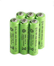 6 peças/lote alta qualidade 1.2v 600mah aaa bateria recarregável controle remoto brinquedo aaa ni-mh bateria recarregável 2024 - compre barato