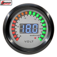 Voltímetro Digital para coche y motocicleta, voltímetro con pantalla Dual a Color de 52mm, 20 LED, medidor de voltios de 8-18V, envío gratis 2024 - compra barato