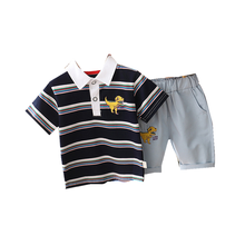 Baby Boys Clothes Summer Children Cotton Stripe Printed T Shirts Denim Shorts 2Pcs/sets Infant Kids Fashion Toddler Tracksuits 2024 - buy cheap