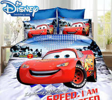 Новинка, постельное белье Lightning McQueen с машинками, Комплект постельного белья 3d, пододеяльник/пододеяльник для мальчиков одного размера, детский домашний декор, новое постельное белье с героями мультфильмов 2024 - купить недорого