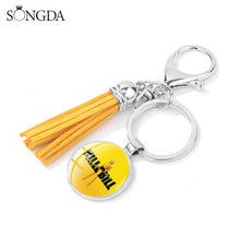 KILL BILL Movie Poster Keychain Solid Color Background Uma Thurman 3D Printed Glass Time Gem Pendant Tassel Key Chain 2024 - buy cheap