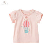 DBM18069-Camiseta con estampado de dibujos animados para niñas, tops para niños, camisetas de moda para niñas 2024 - compra barato