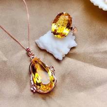 SHILOVEM 925 STERLING SILVER  PIEZOELECTRIC CITRINE RINGS PENDANTS SEND NECKLACE JEWELRY WOMEN TRENDY WEDDING MTZJ1318Z132522AGJ 2024 - buy cheap