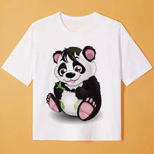 New Fashion T Shirt Boy Panda Clothes Summer Girls T Shirt Cute Printed Top Children Harajuku Crew Neck Shirt Kids Short Sleeves 2024 - buy cheap