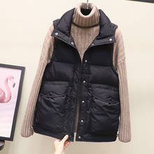 Женский пуховой жилет с большими карманами, ветрозащитная теплая куртка без рукавов из хлопка, модель G665 в Корейском стиле на осень и зиму, 2021 2024 - купить недорого