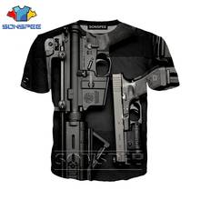 Забавная футболка с 3d принтом Аниме Мужская Уличная Футболка с принтом пистолета модная футболка с пулями для женщин детские футболки Harajuku Забавные футболки homme футболка A30 2024 - купить недорого