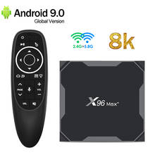 Android 9.0 caixa de tv x96 max mais 100m amlogic s905x3 8k smart media player 4gb ram 64gb rom x96max + conjunto caixa superior 2.4g5g wifi duplo 2024 - compre barato
