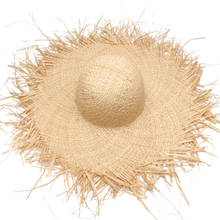 Verão feminino borla chapéu de sol com uma grande borda senhoras rafia palha chapéu franja grandes chapéus de praia para férias sombrero hombre 2024 - compre barato