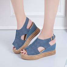 Fashion Wedge Sandals Women Summer Open Toe Platform High Heels Sandals ladies casual outdoor shoes Female Slip-On Slope Sandals 2024 - buy cheap