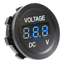 Mini voltímetro digital com led redondo, à prova d'água para carros, barcos e veículos com painel de led 2024 - compre barato