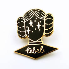 Broche de princesa Leia feminista Rebel, alfileres, insignias de Metal esmaltado, broches para solapa, chaquetas, Jeans, accesorios de joyería 2024 - compra barato