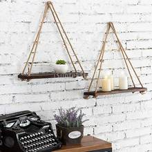 Hanging Wall Mounted Shelves Wood Floating Shelves Rack Plant Pot Hanging Shelf 2024 - buy cheap