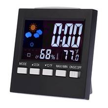 Wireless Weather Clock Digital Display Thermometer Humidity Sensor Clock LCD Alarm Calendar Weather Station Hygrometer Forecast 2024 - buy cheap