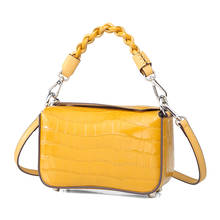 Женская сумка-Кроссбоди из натуральной кожи, с имбирным жёлтым крокодиловым узором 2024 - купить недорого
