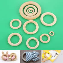 1-100Pc 15-100mm Unifinished Natural Wood Rings Circle DIY Crafts Embellishment Wooden Ring Children Kid Teething Wood Ornaments 2024 - buy cheap