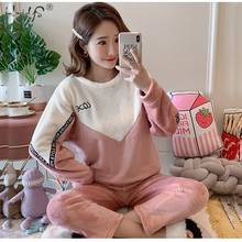 New arrival Flannel Pajamas Set Women Pyjamas Thick Cute Sheep Female Warm Winter Pajama Set Long Sleeve Two Piece Homewear 2024 - buy cheap