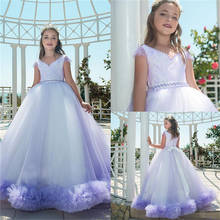 Luxurious Flower Girl Dresses Lace Appliqué Sleeveless Tulle For Wedding Children First Holy Communion Pageant Party Dresses 2024 - buy cheap