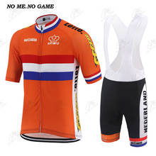 NEDERLAND-Camiseta de ciclismo para hombre, ropa de manga corta retro, color naranja, para ciclismo de montaña 2024 - compra barato