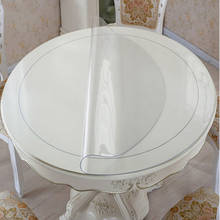 Toalha de mesa redonda impermeável pvc toalha de mesa transparente cozinha padrão óleo toalha de mesa pano macio de vidro 1.0mm 3 cores 2024 - compre barato