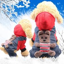 Зимняя утепленная одежда для собак PUOUPUOU, теплая куртка для собак, одежда для домашних животных, толстовки для маленьких и средних собак, милая одежда для щенка 2024 - купить недорого