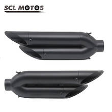 SCL MOTOS Universal Motorcycle Two Holes Carbon Steel Left and Right Exhaust Pipe Muffler Silencer Escape Motorbike Part 2024 - buy cheap