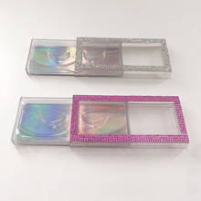 Rhinestone packaging box Clear Empty Lash Case Pink Silver Bling Eyelash Box without Eyelashes Empty Lashes Packing 2024 - buy cheap