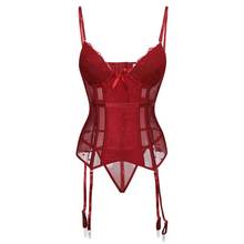 Sexi Corset Lingerie Women Underwear Night Sleep Clothing Sexy Suspender Lingeries Padded Cup Corselet Plus Size 6XL Red Korset 2024 - buy cheap