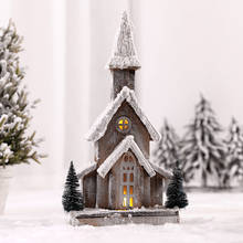 Рождественское деревянное украшение, озеленение, светящаяся кабина, Снежная сцена, уличный светильник, дом, ручная работа, ландшафтный декор, рождественские подарки 2024 - купить недорого