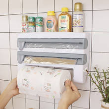 Kitchen Cling Film Storage Rack With Cutter Rack Paper Towel Rack Towel Storage Rack Wall-mounted Roll Holder Kitchen Gadget 2024 - buy cheap