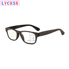 Imitation Wood Grain Blue Light Blocking Progressive Reading Glasses magnifier Women Men Look Near Far Presbyopia Spectacles N5 2024 - buy cheap