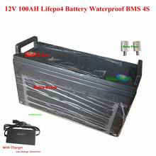 12V 100AH Lifepo4 Batterie Waterproof BMS 4S for 1200W Campers Power Supply EV Solar Storage Motorhome Speaker + 10A Charger 2024 - buy cheap