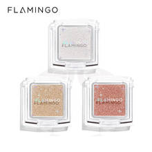 FLAMINGO Maquillaje facial resaltador de maquillaje facial, resaltador de polvo facial cosmético con brillo de alta luz para iluminar la cara, con diamantes 2024 - compra barato