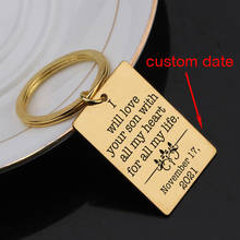 Custom Date Anniversary Keychain Engraved -I Will Love Your Son With All My Heart For All My Life. Wedding Mother-In-Law Gift 2024 - buy cheap