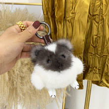 Luxury Genuine Real Cute Mink Fur keychain hamster Keyring Women Bag Charm Car Key Pendant Handmade Trinket High Quality Gift 2024 - buy cheap